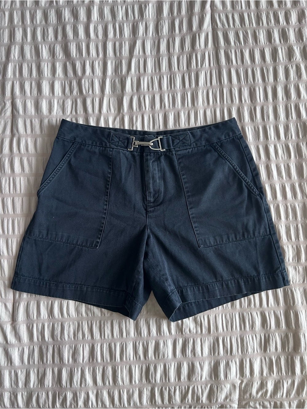 Chaps Black Cotton Utility Buckle Shorts (6)